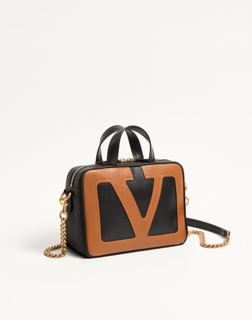 Valentino Garavani - Valentino Garavani Viva Superstar Nappa Handbag - Black/spice - Woman - Top Handle Bags